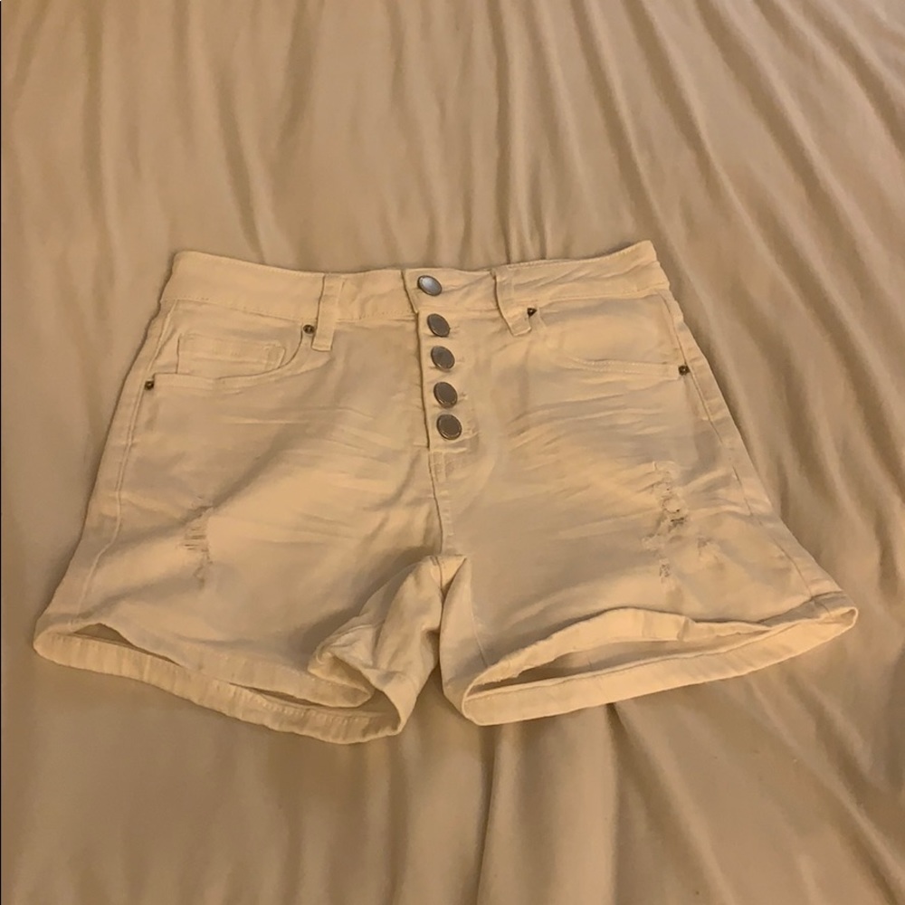 White Jean Shorts